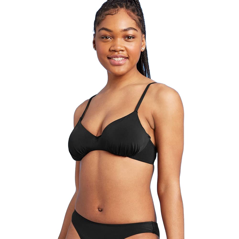 Shade & Shore Women's Bralette Bikini Top - Black - (34 C)