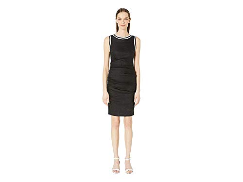 Nicole Miller Stretch Linen Lauren Sheath Dress Black 2