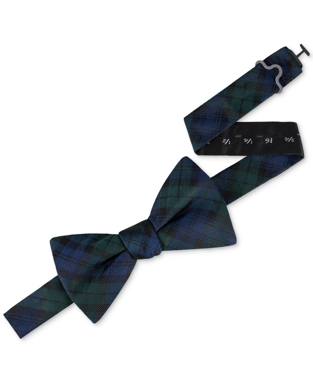 Tommy Hilfiger Holiday Plaid Bow Tie Navy Blue Green Necktie