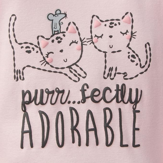 Gerber Baby Girls Toddler Snug Fit 4-Piece Pajama Set Pink Kitty Leopard 18 Months