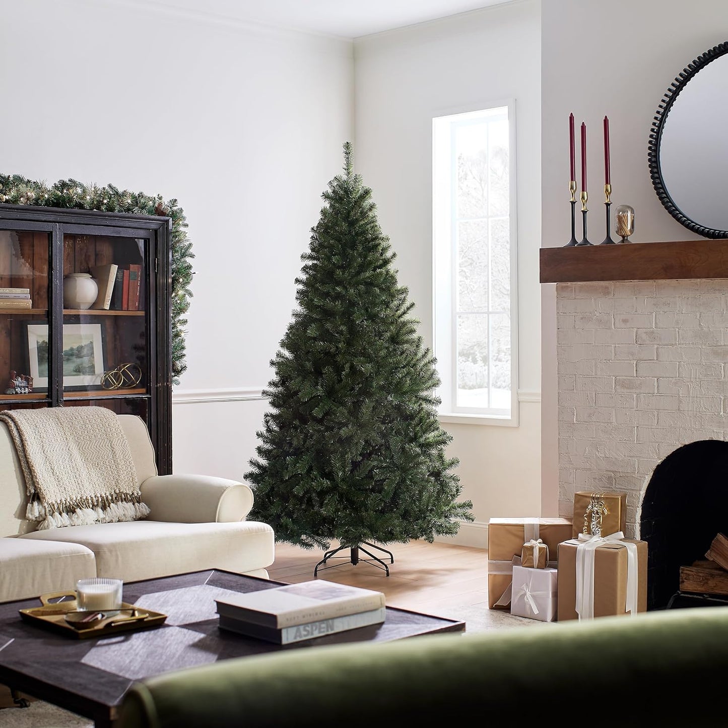 National Tree Company Artificial Full Christmas Tree, Green, North Valley Spruce, Includes Stand, 7 feet