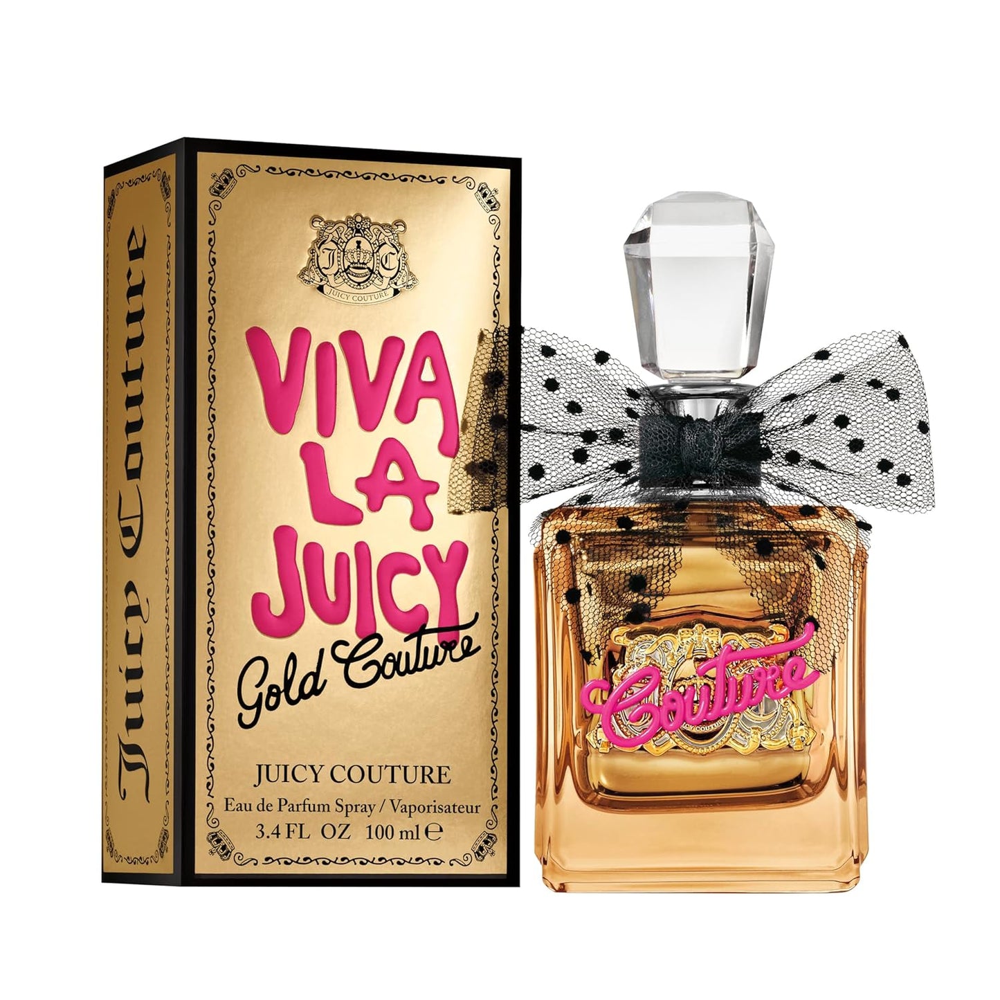 Juicy Couture Viva La Juicy Gold Eau De Parfum, Women's Perfume with Notes of Luscious Berry, Jasmine Sambac & Vanilla Cream - Fruity & Sweet, EDP