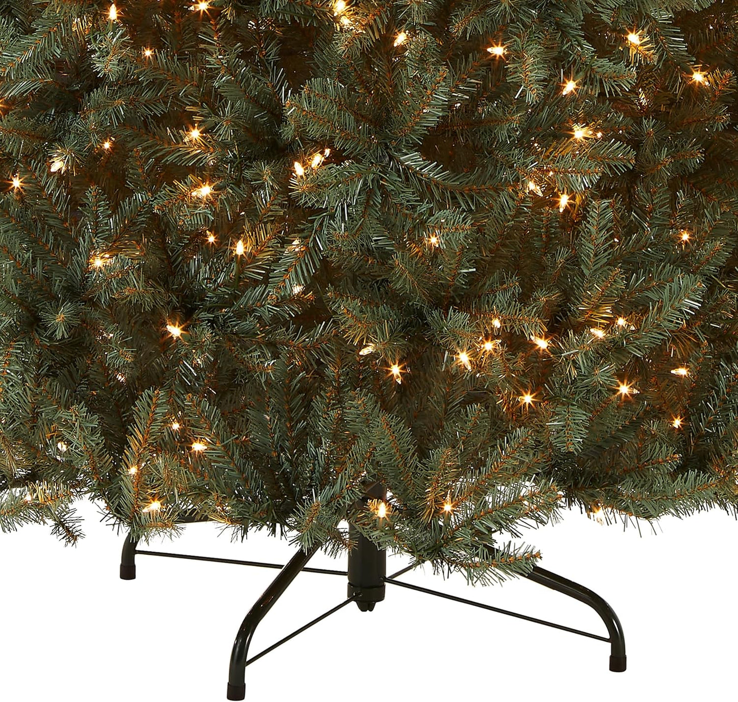 National Tree Company Pre-Lit Artificial Full Christmas Tree, Blue, Dunhill Fir, White Lights, Includes Stand, 7.5 Feet