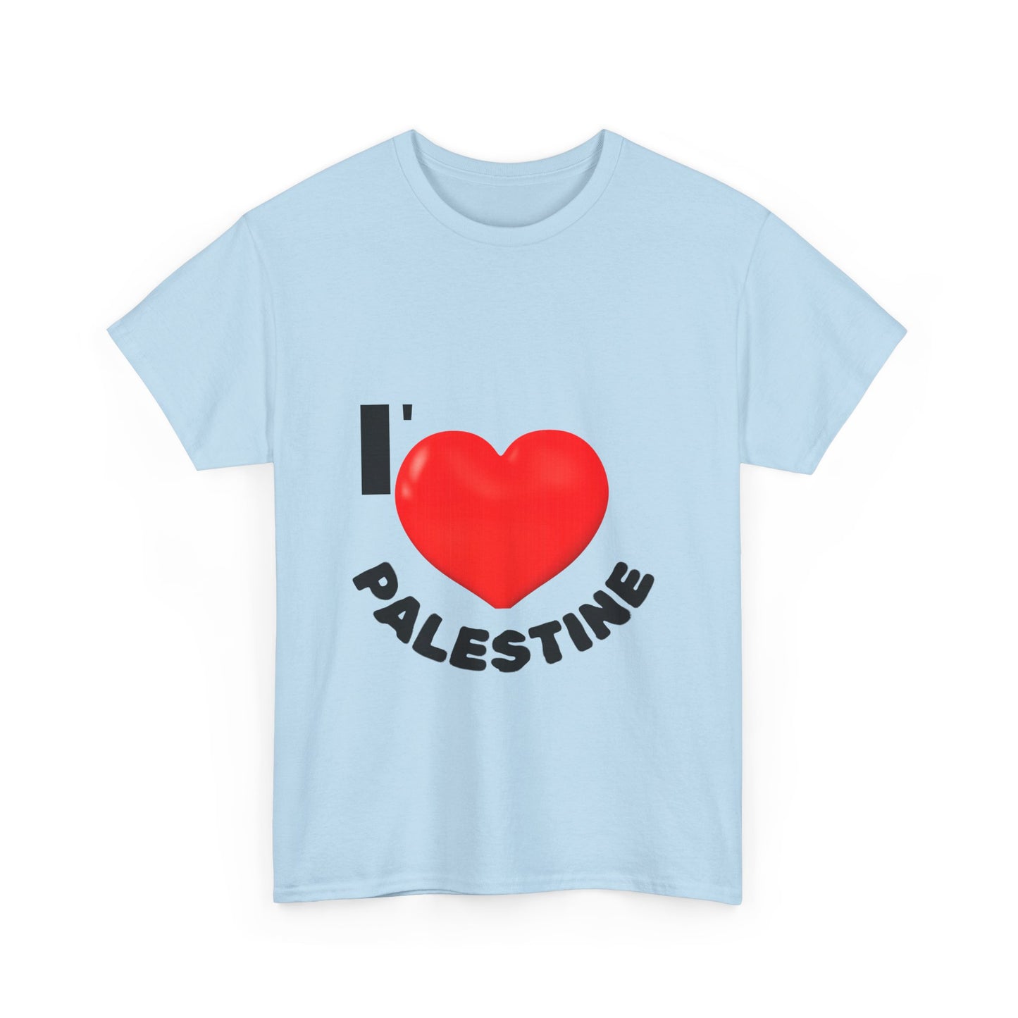 I Love Palestine Unisex Heavy Cotton Tee, Supportive Tee, Casual Wear, Gift for Activists, Cultural Pride Shirt