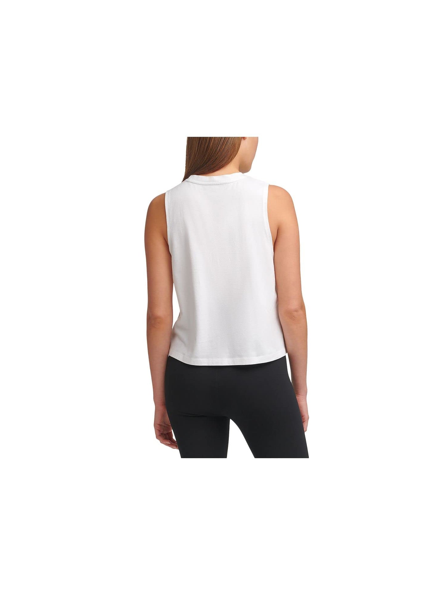 DKNY Sport Women's Cotton Logo Tank Top (Small, White)