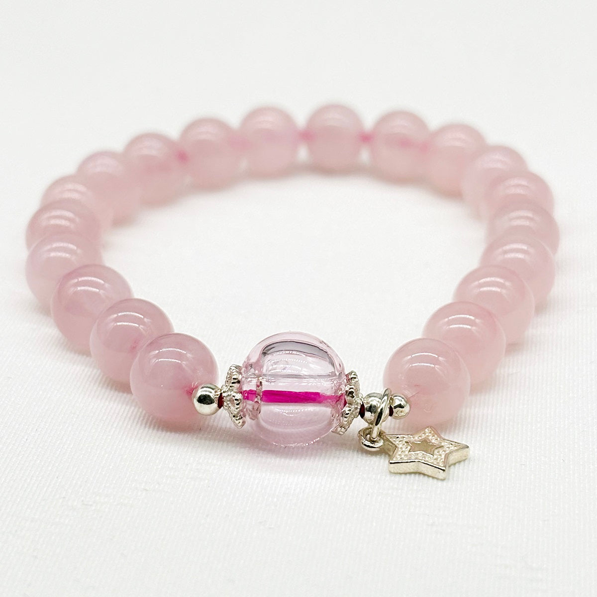 Sterling Silver Crystal Aroma Bracelet - Rose Quartz | Energy & Healing | Diffuser Jewellery