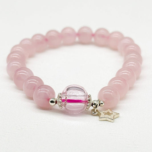 Sterling Silver Crystal Aroma Bracelet - Rose Quartz | Energy & Healing | Diffuser Jewellery
