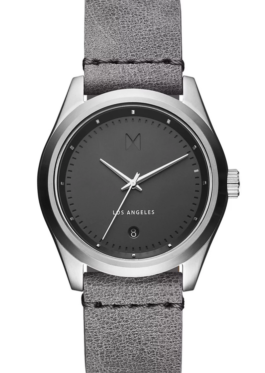 MVMT Men's Pelham Gray Leather Strap Watch 39mm