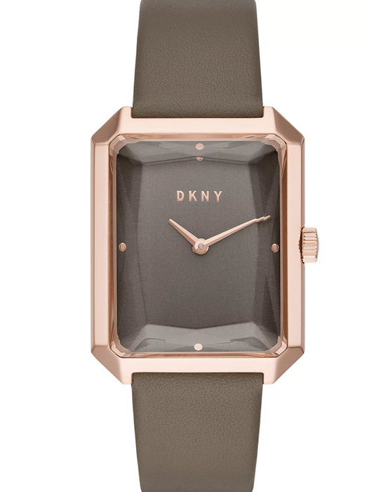 DKNY Women's Cityspire Gray Leather Strap Watch 27x34mm