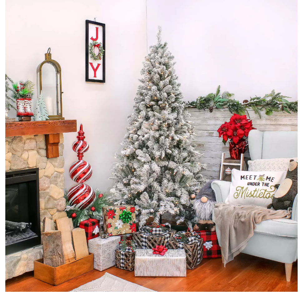 National Tree Company 6 1/2-ft. Feel Real® Snowy Mixed Pine Artificial Christmas Tree