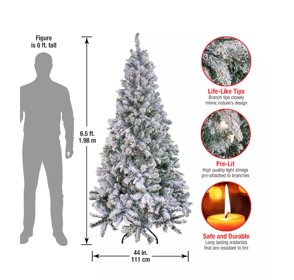 National Tree Company 6 1/2-ft. Feel Real® Snowy Mixed Pine Artificial Christmas Tree