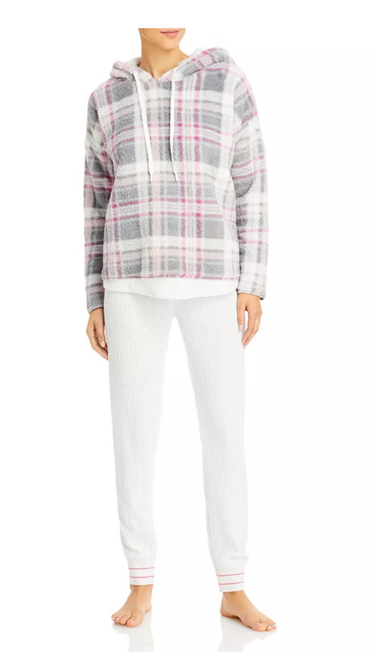 AQUA Sleep Fleece Hoodie & Thermal Pants Lounge Set - 100% Exclusive Medium
