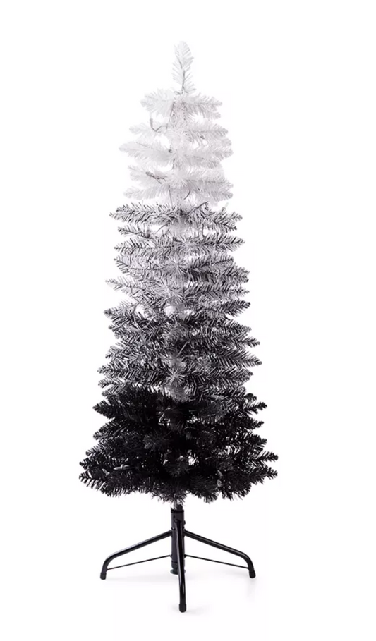 Holiday Lane Black &amp; White Flocked 4ft Pencil Tree