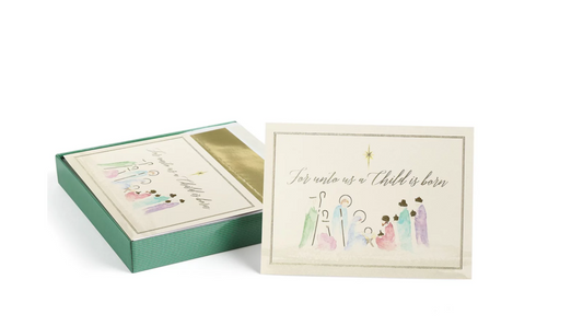 Masterpiece Studios Watercolor Nativity Holiday Set of 18 Boxed Cards