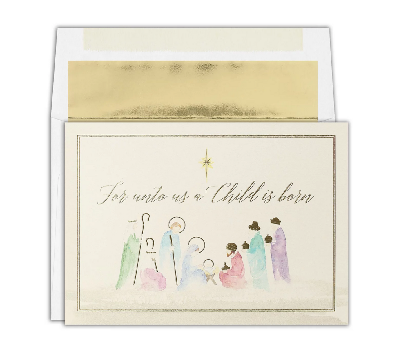 Masterpiece Studios Watercolor Nativity Holiday Set of 18 Boxed Cards
