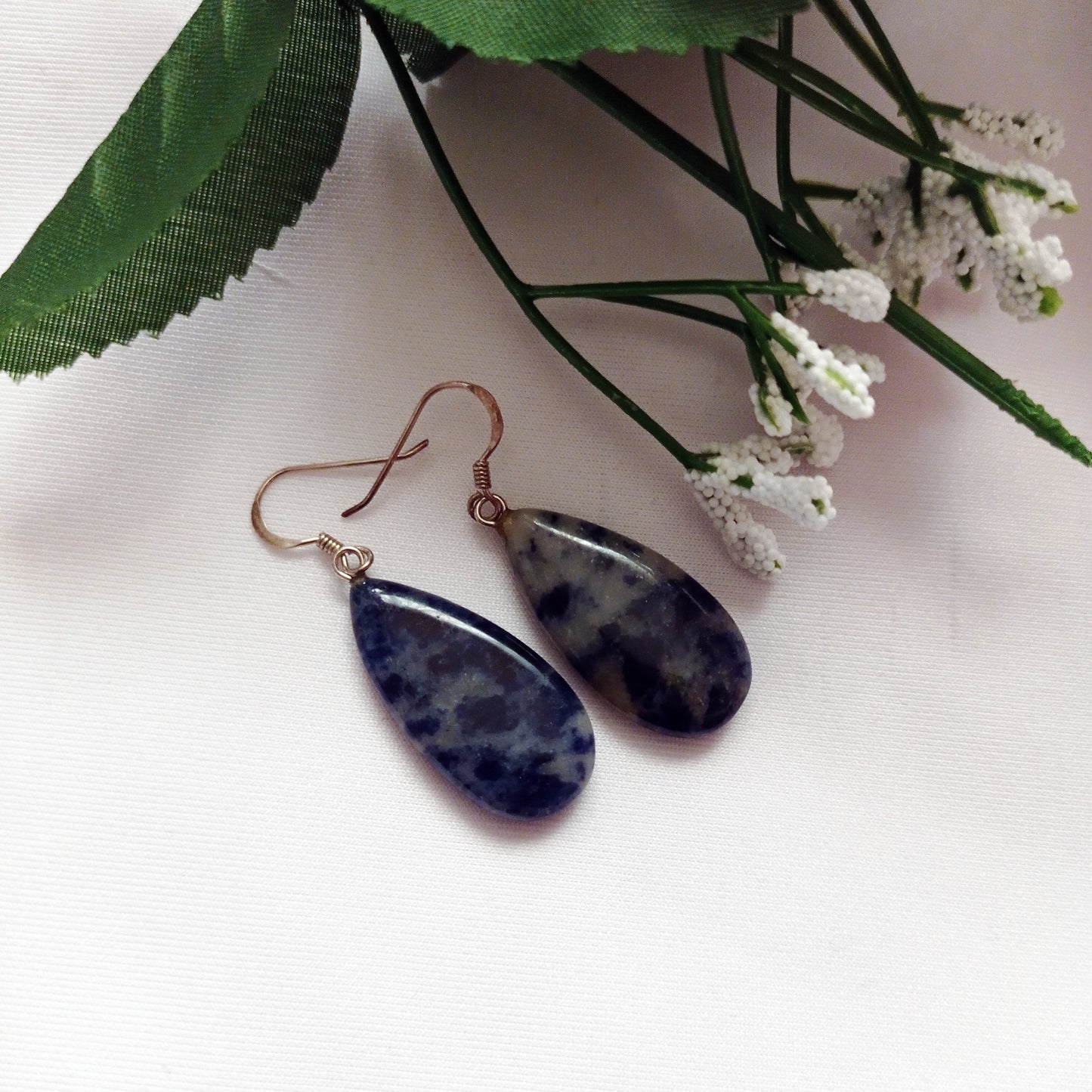 Sodalite Drop Earrings, Sterling Silver Earrings, Sodalite Gemstone | by nlanlaVictory