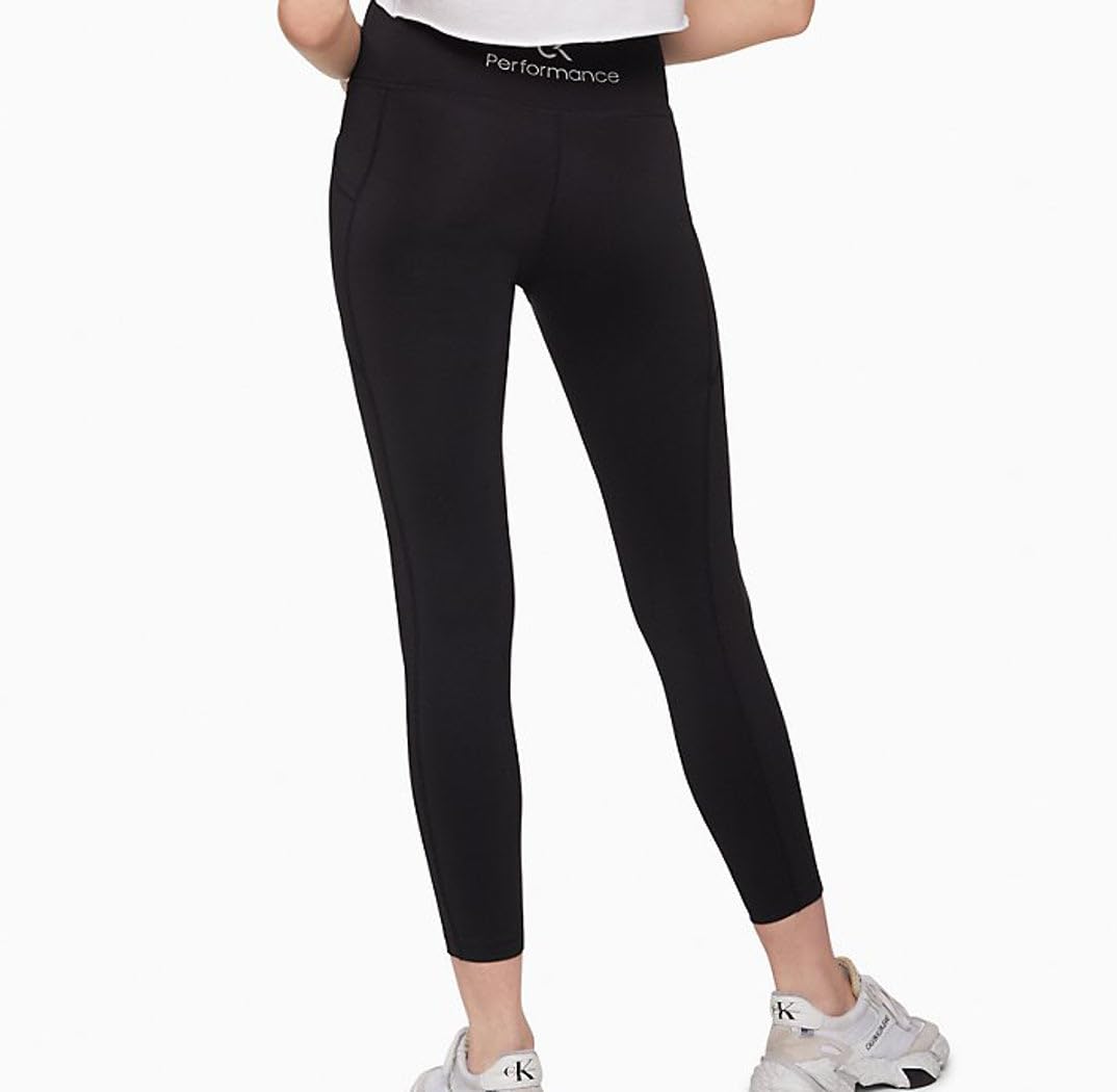 Calvin Klein Performance High-Rise Logo-Back Leggings-Small Black