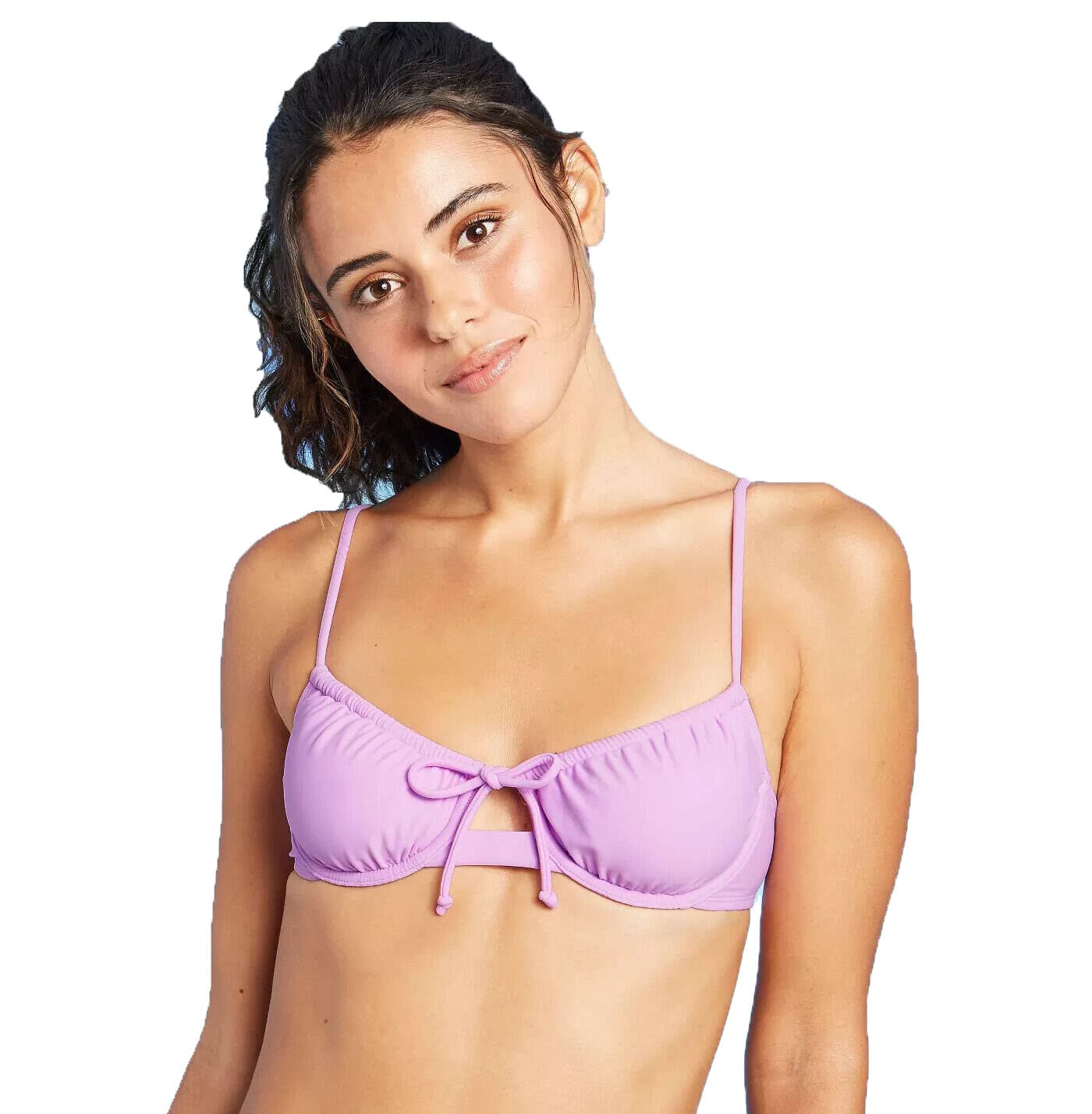 Xhilaration Women's Juniors' Textured Shirred Underwire Bikini Top -