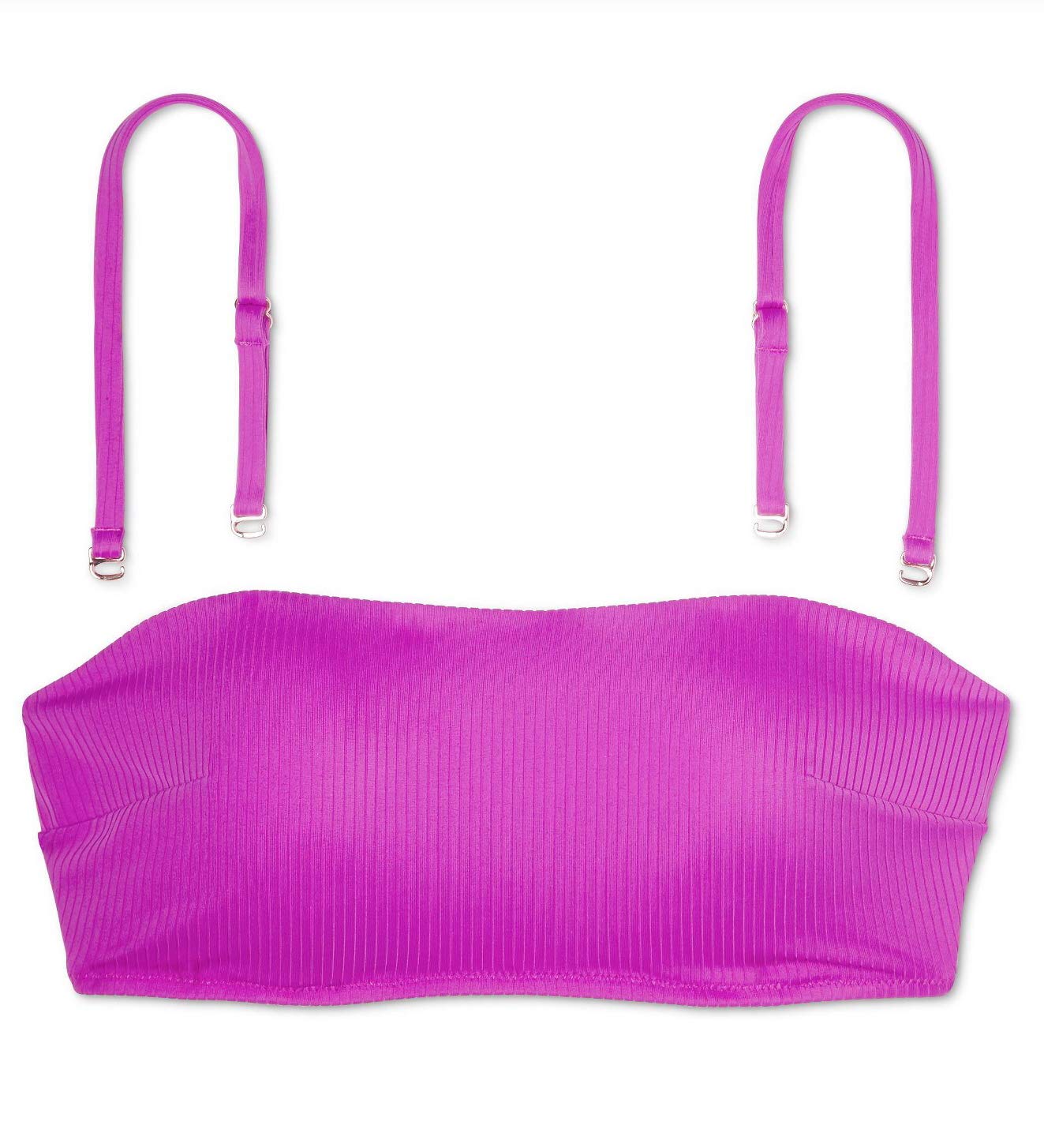 Shade & Shore Women's Ribbed Bandeau Bikini Top - Lotus Purple - (34B)