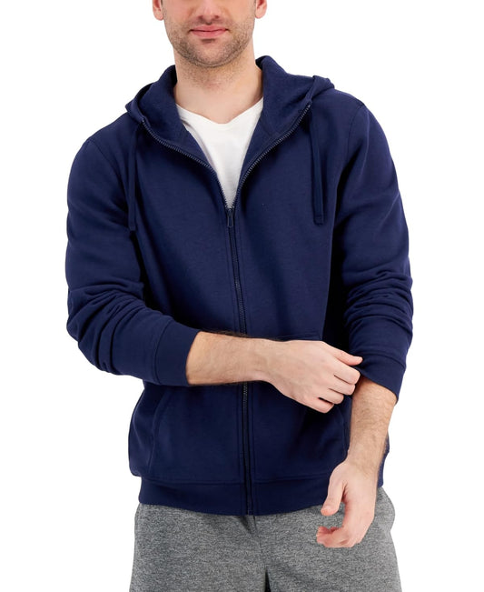 ID Ideology Men's Regular Fit Solid Full Zip Hoodie Blue Size Large