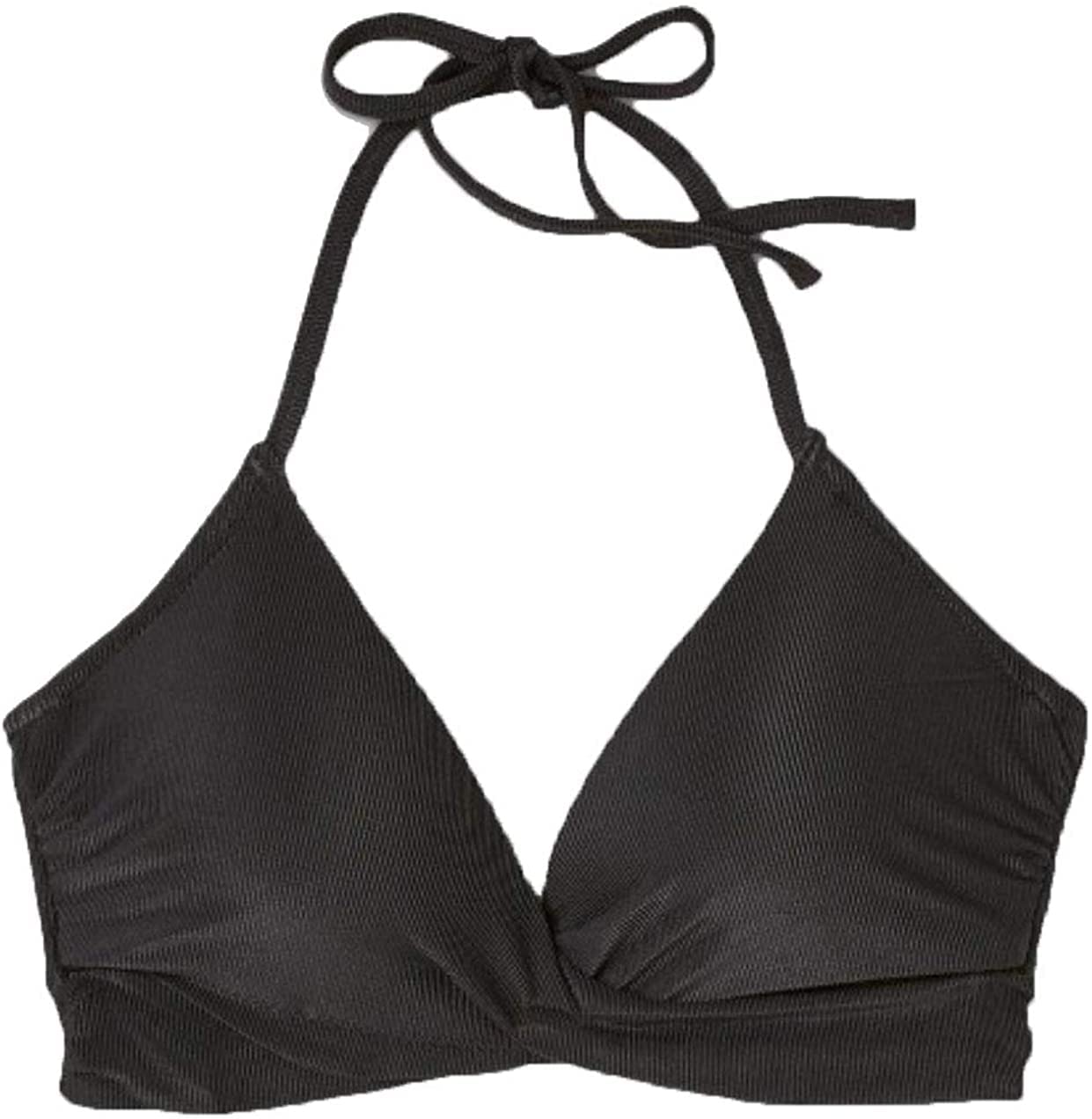 Shade & Shore Women's Lightly Lined Wrap Front Textured Bikini Top (Pool Blue)