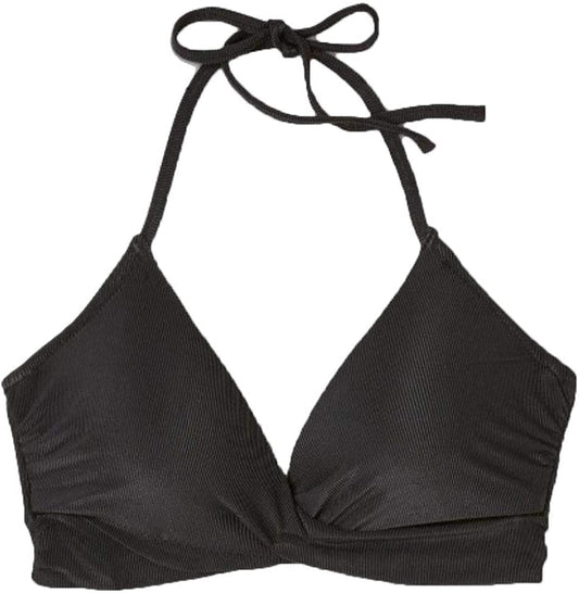 Shade & Shore Women's Lightly Lined Wrap Front Textured Bikini Top (Pool Blue)