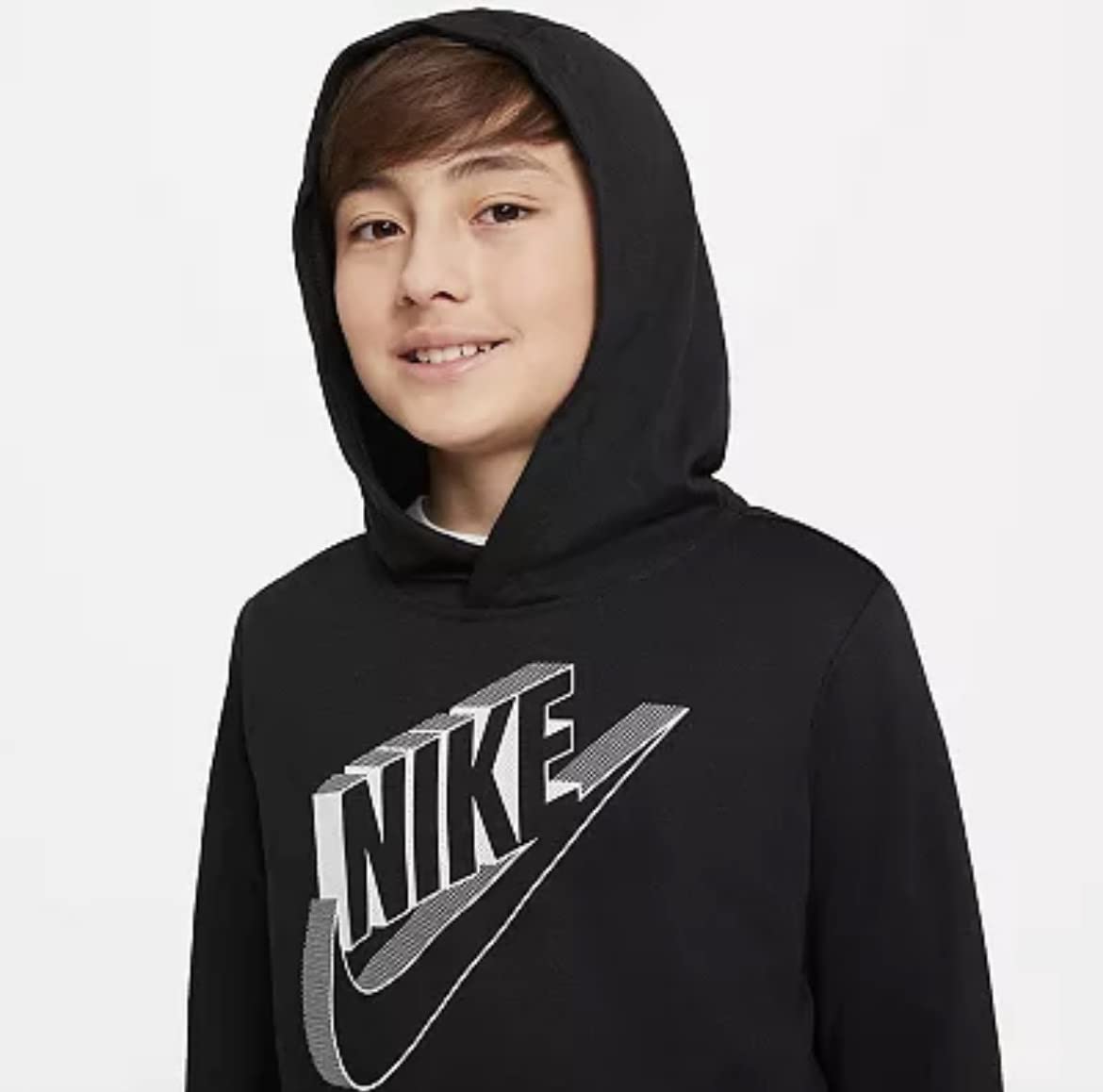 Nike Big Boys Sportswear Hoodie Black-X-Large