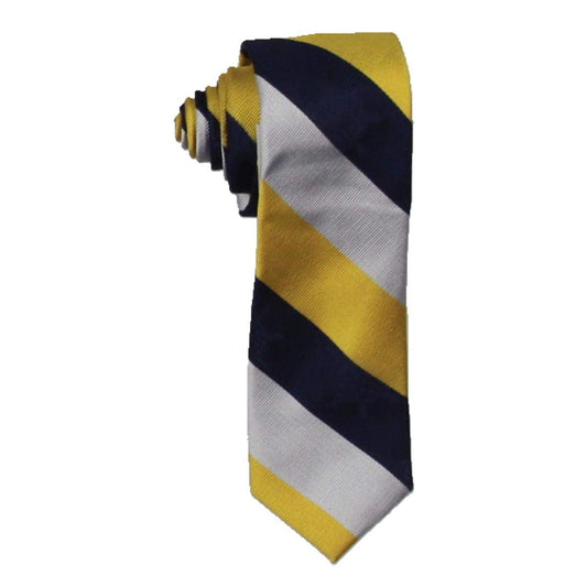 Tommy Hilfiger Mens Helm Silk Blend Striped Neck Tie Blue
