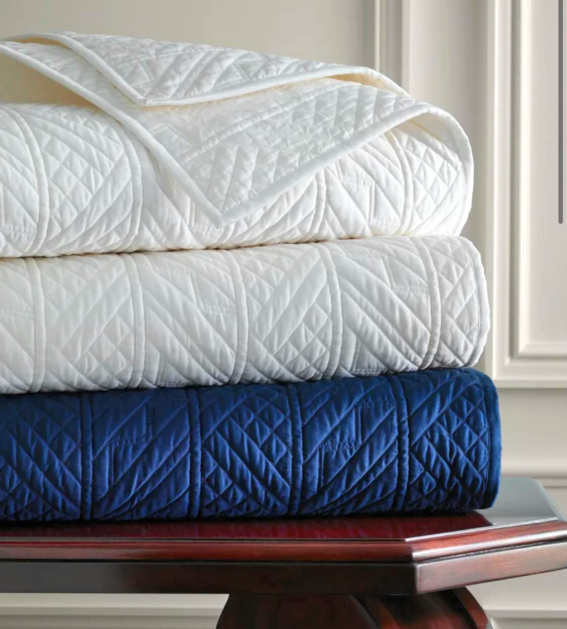 RALPH LAUREN Home Oakfield Coverlet (Full/Queen 96x96 Inches/ 244x244 cm, White)