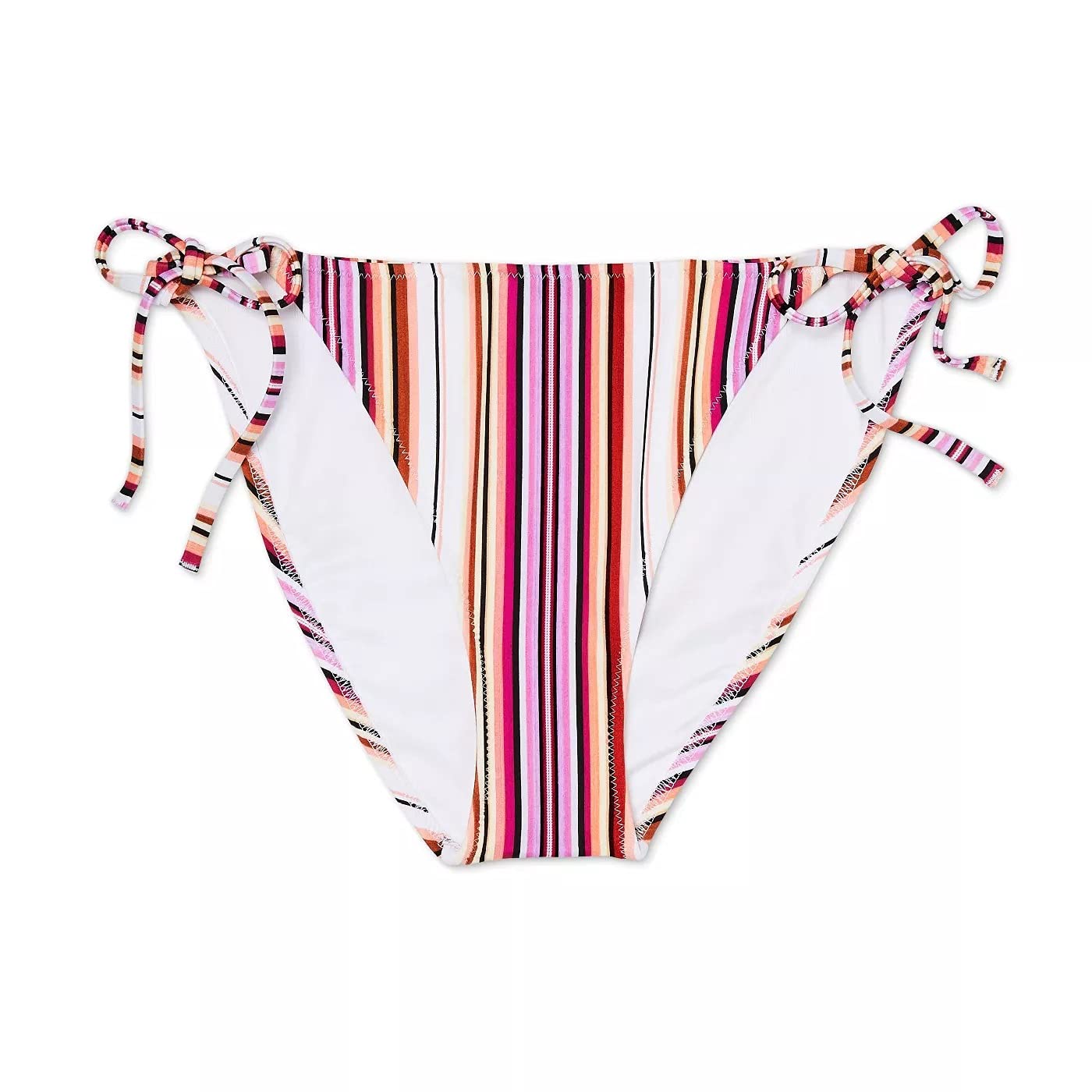 Shade & Shore Women's Side-Tie Hipster Bikini Bottom - Pink & Purple Stripe - M