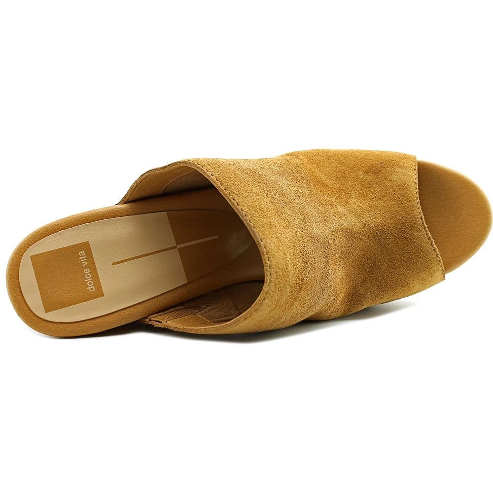 Dolce Vita Cai Fringe Peep Toe Wedges - Camel, 7.5 US