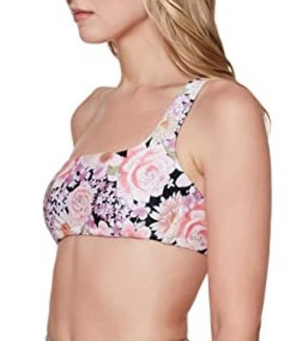 Sanctuary Womens Floral One Shoulder Bikini Swim top