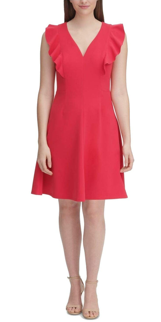 Tommy Hilfiger Womens Pink Sleeveless Knee Length Fit + Flare Dress Size: 10