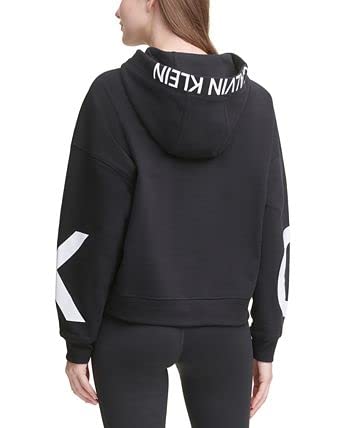 Calvin Klein Performance Jumbo-Logo Fleece Hoodie-XX-Large Blood Orange