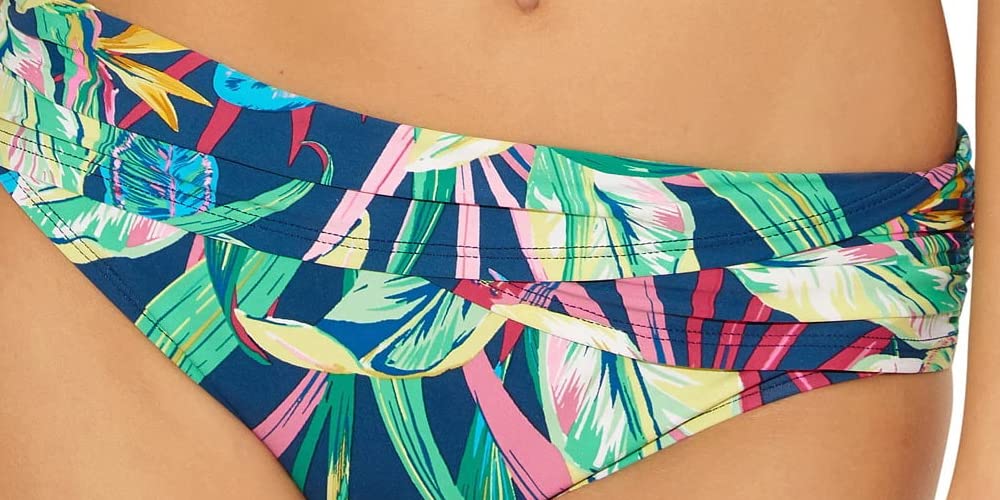 Bleu Rod Beattie Womens Printed Hipster Swim Bottom Separates Navy 14