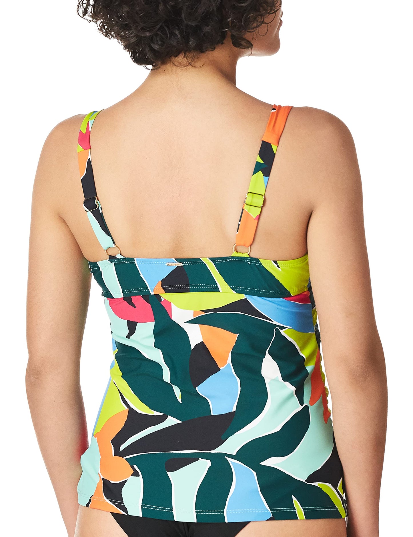 Anne Cole Women's Standard Underwire Tankini, Multi Print, 34D/32DD