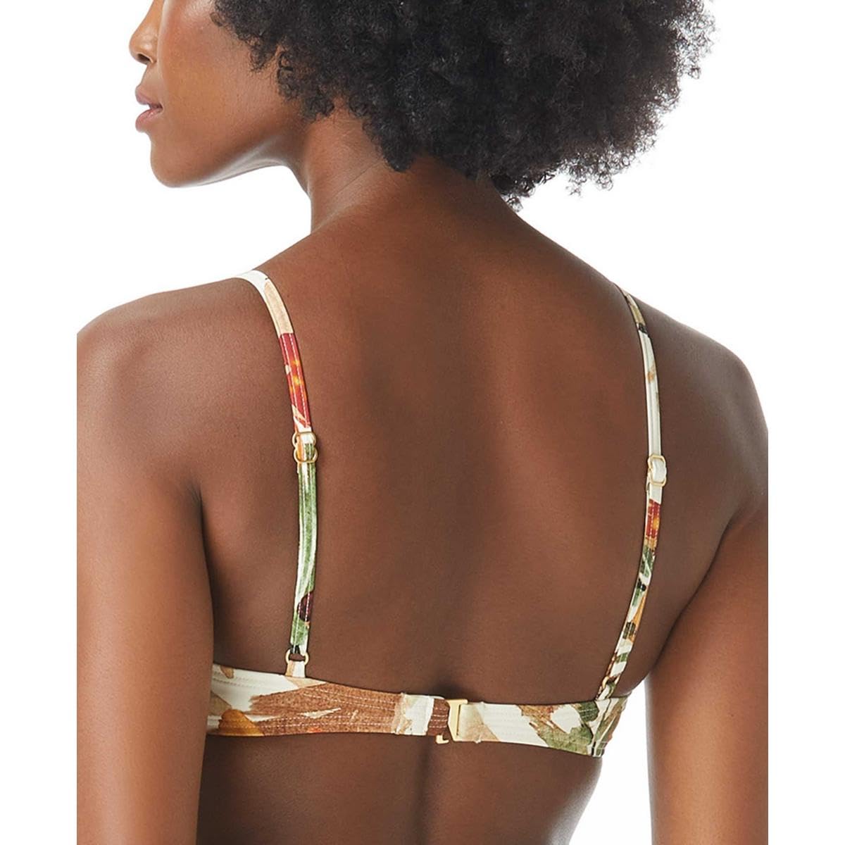Vince Camuto Womens Printed Molded Cups Bikini Swim top