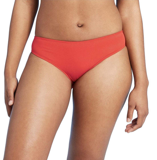 Shade & Shore Women's Textured Hipster Bikini Bottom - (Red, Large)