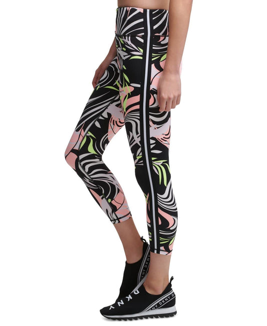 DKNY womens Sport Dizzy Tropics Printed 7 / 8 Length Legging, Atomic Dizzy Tropics, X-Small