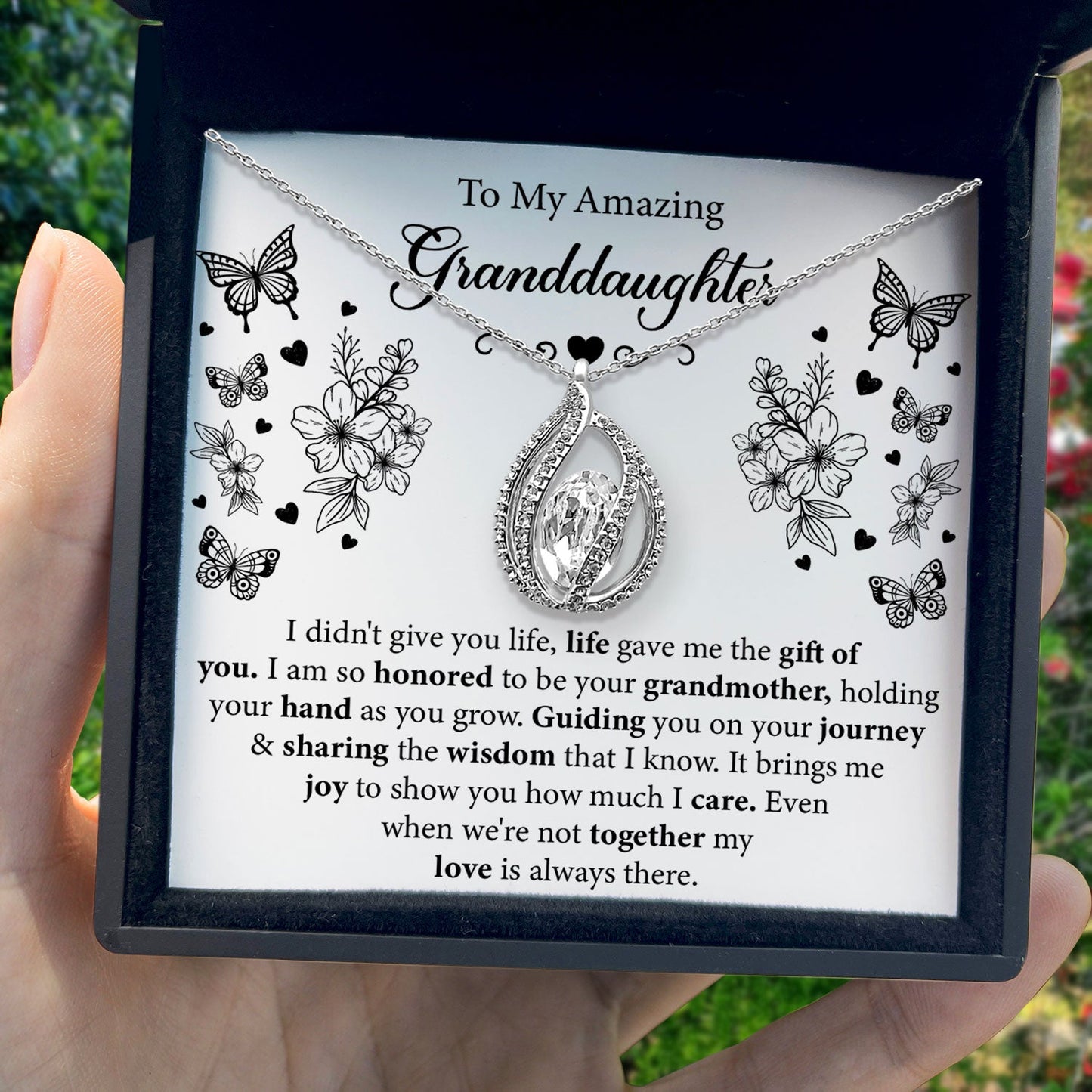 To My Amazing Granddaughter - It Brings Me Joy To Show You How Much I Care - Orbital Birdcage Necklace