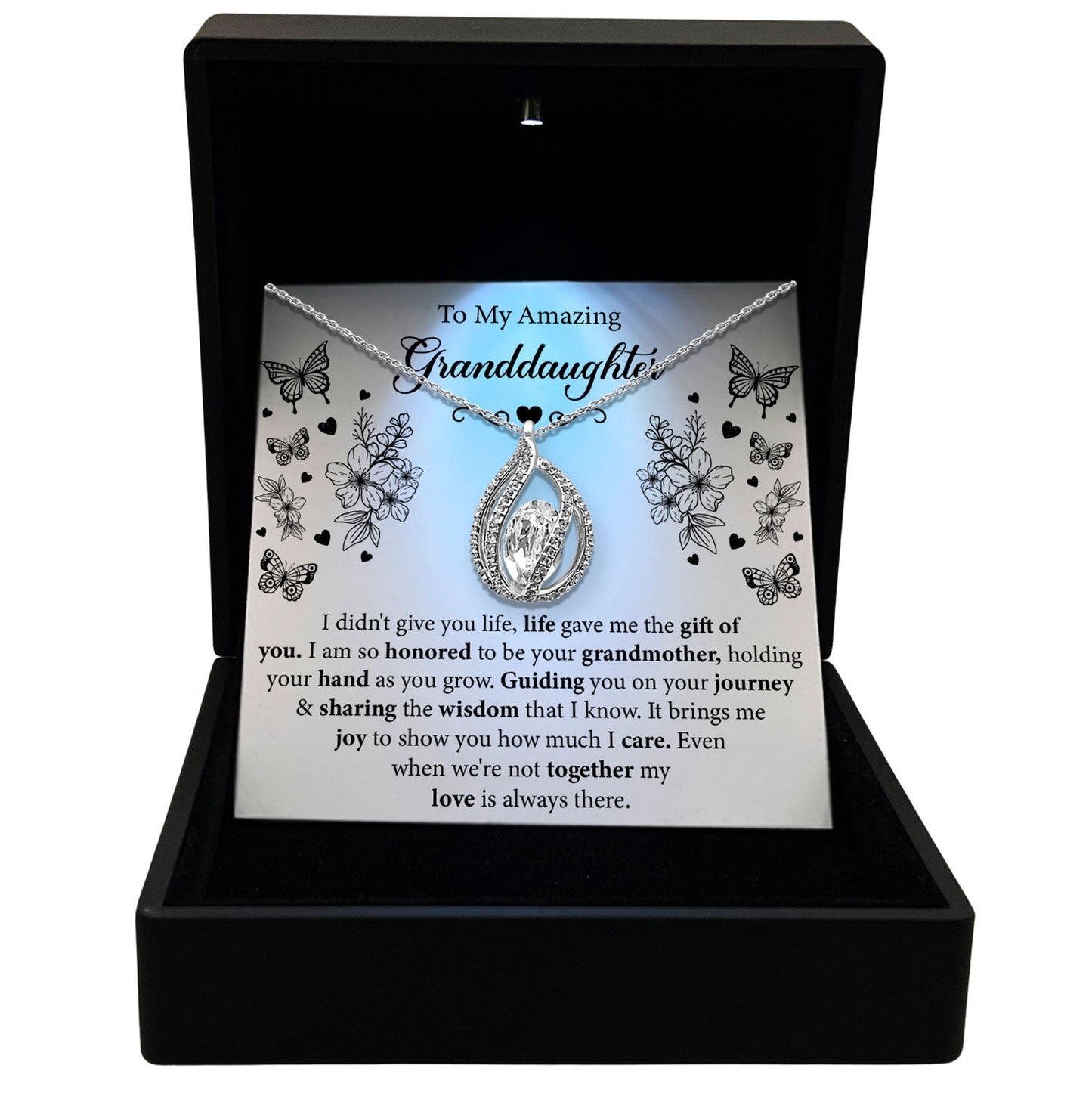 To My Amazing Granddaughter - It Brings Me Joy To Show You How Much I Care - Orbital Birdcage Necklace