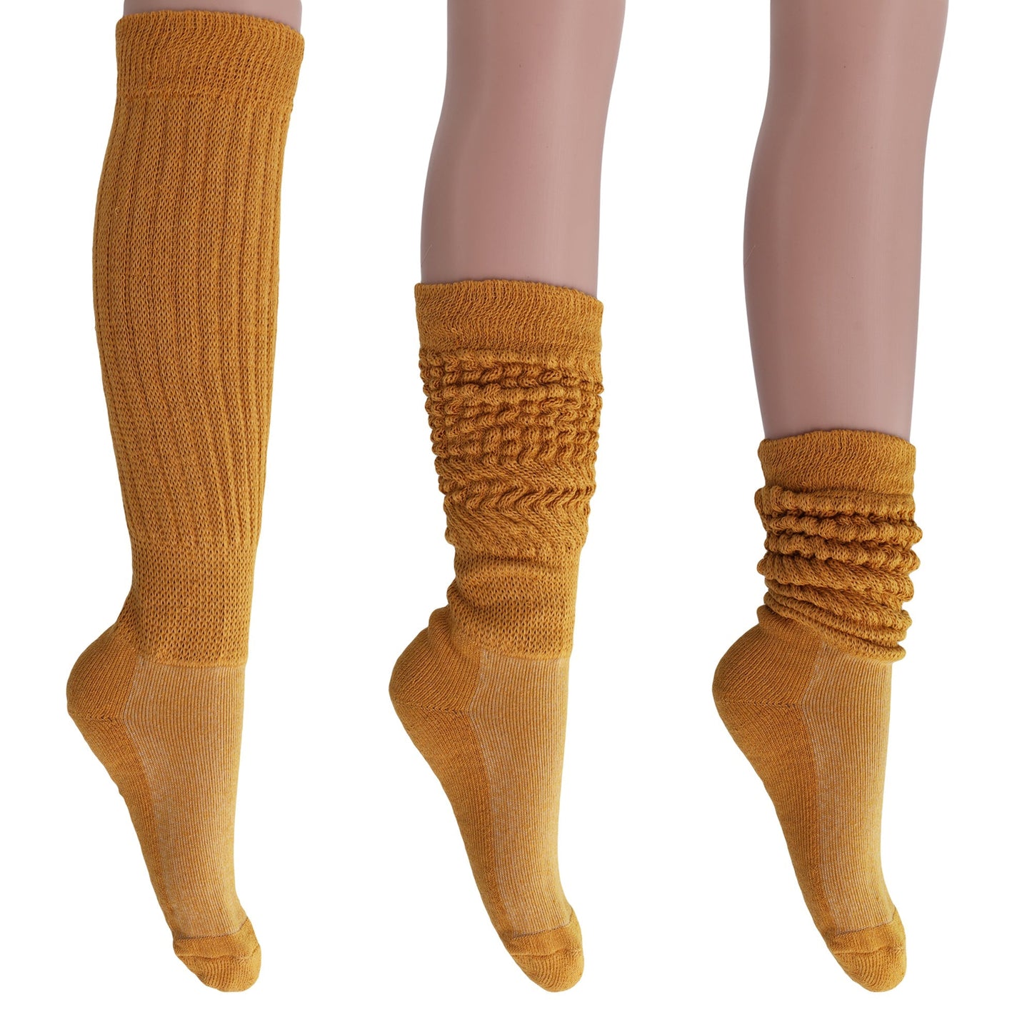 Women's Slouch Socks – Soft Cotton Scrunch Socks, Retro Knee-High Boot Socks for Casual Wear & Comfort (6 Pairs)