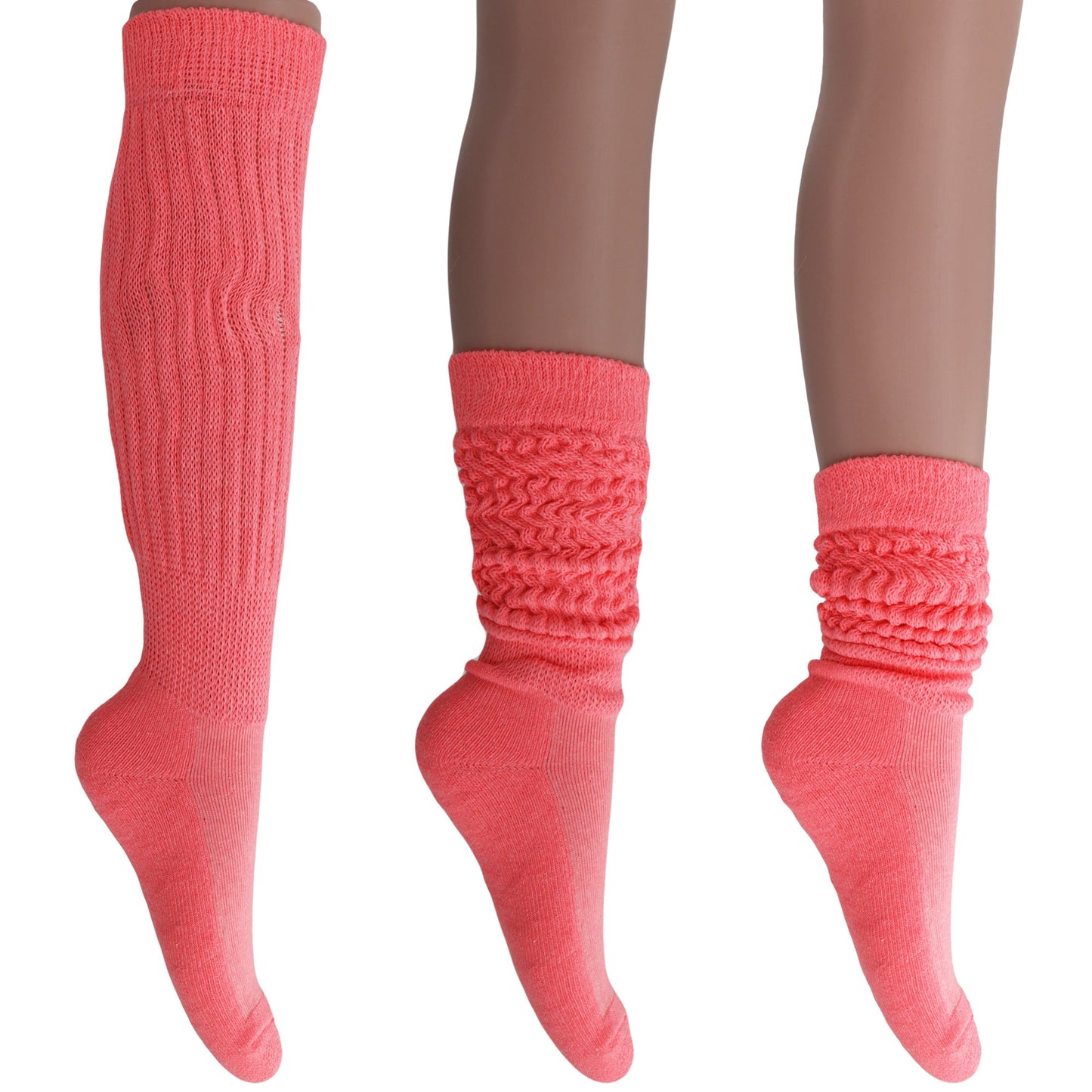 Women's Slouch Socks – Soft Cotton Scrunch Socks, Retro Knee-High Boot Socks for Casual Wear & Comfort (6 Pairs)