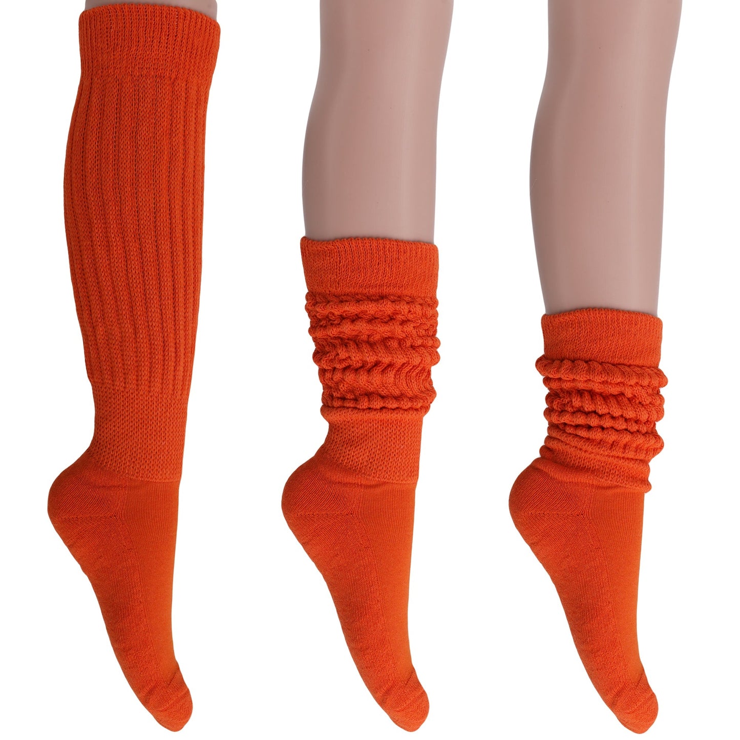 Women's Slouch Socks – Soft Cotton Scrunch Socks, Retro Knee-High Boot Socks for Casual Wear & Comfort (6 Pairs)