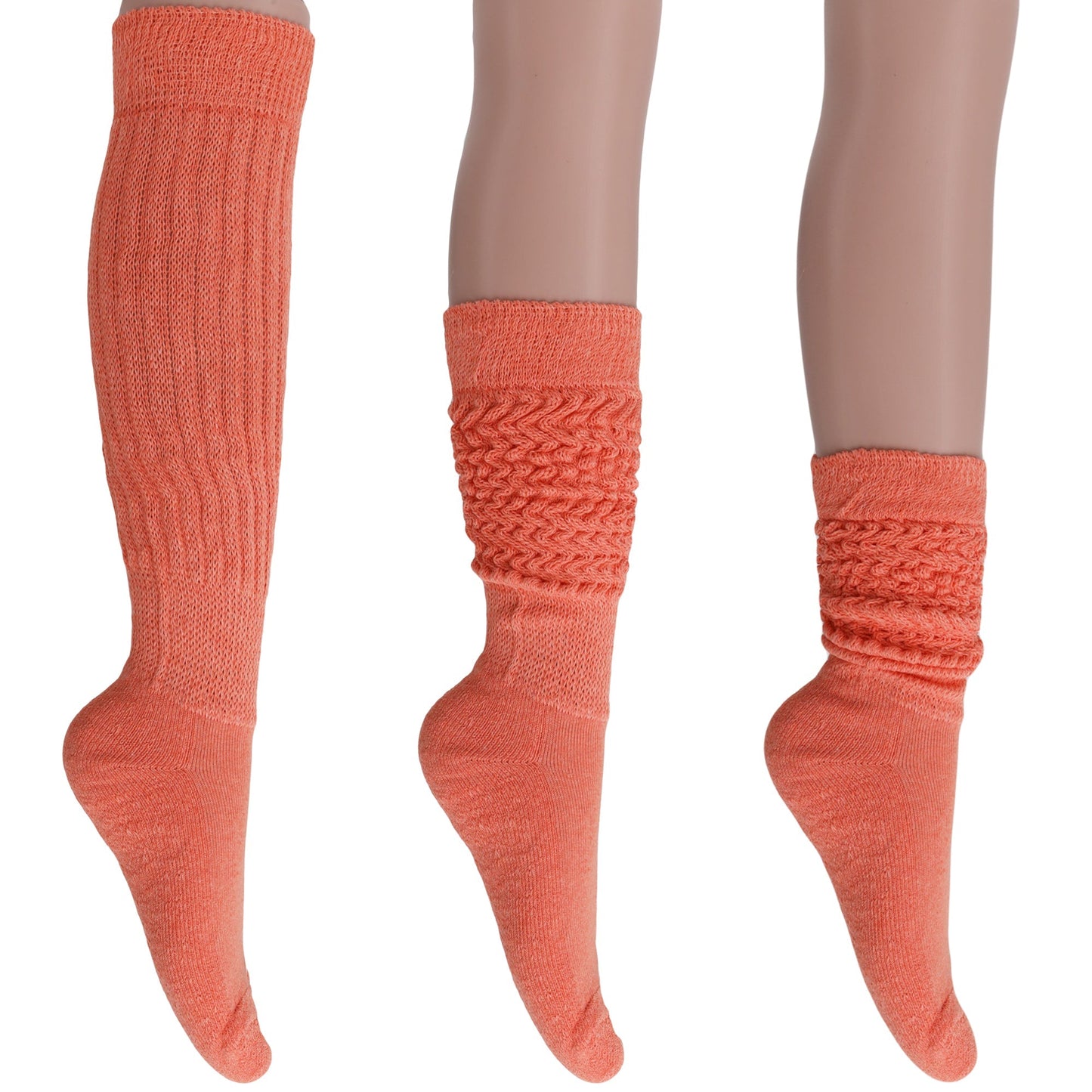 Women's Slouch Socks – Soft Cotton Scrunch Socks, Retro Knee-High Boot Socks for Casual Wear & Comfort (6 Pairs)