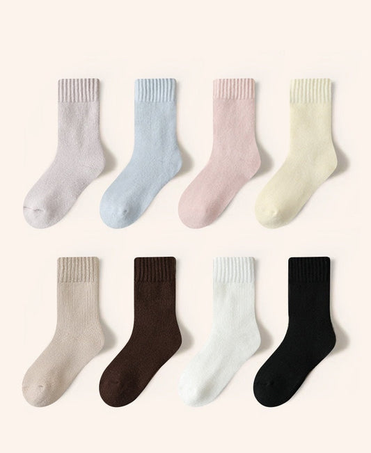 Unisex Thickened Children’s Fleece-lined Mid-Calf Socks-0